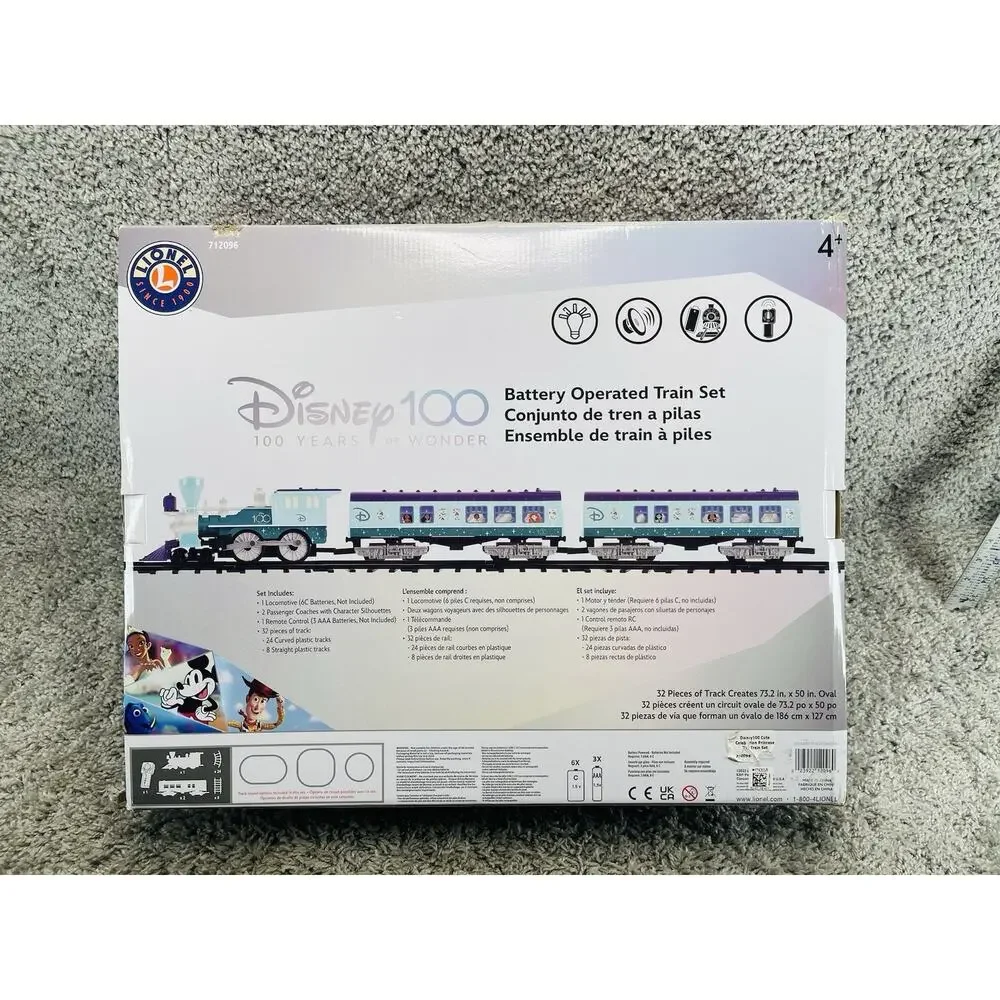 Lionel Disney 100 Years Of Wonder 712096 Battery Operated Train Set Brand New